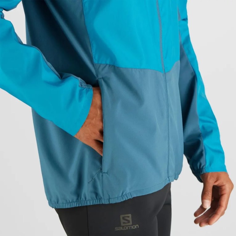 Turquoise Salomon Agile Men's Windbreaker | IE CM1476